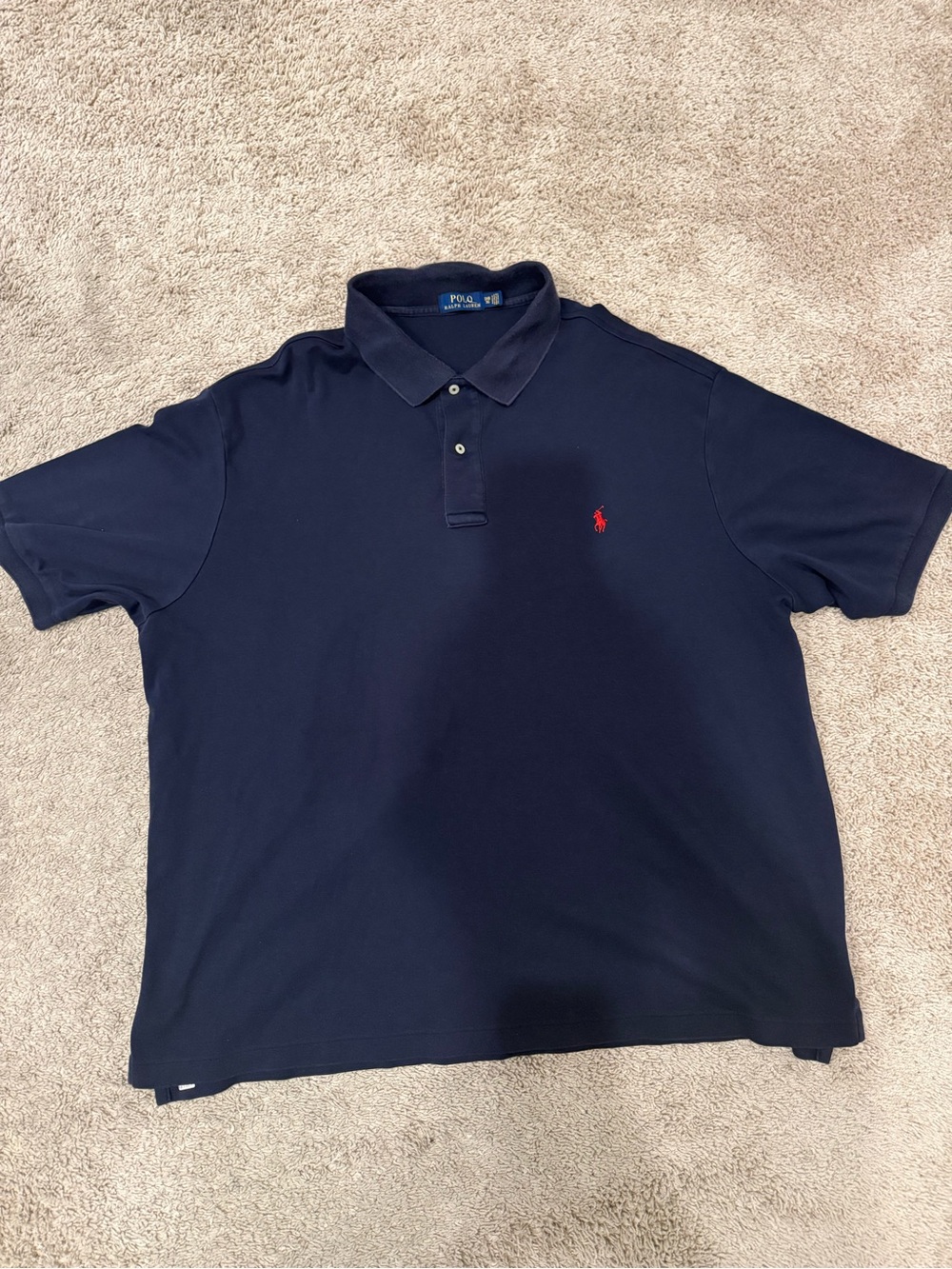 Polo Ralph Lauren Mens 3XB Navy Blue Short Sleeve Polo Shirt Red Pony Cotton